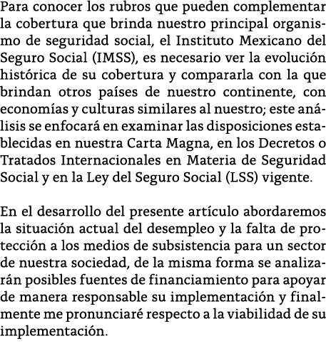 Para conocer los rubros que pueden complementar la cobertura que brinda nuestro principal organismo de seguridad soci   