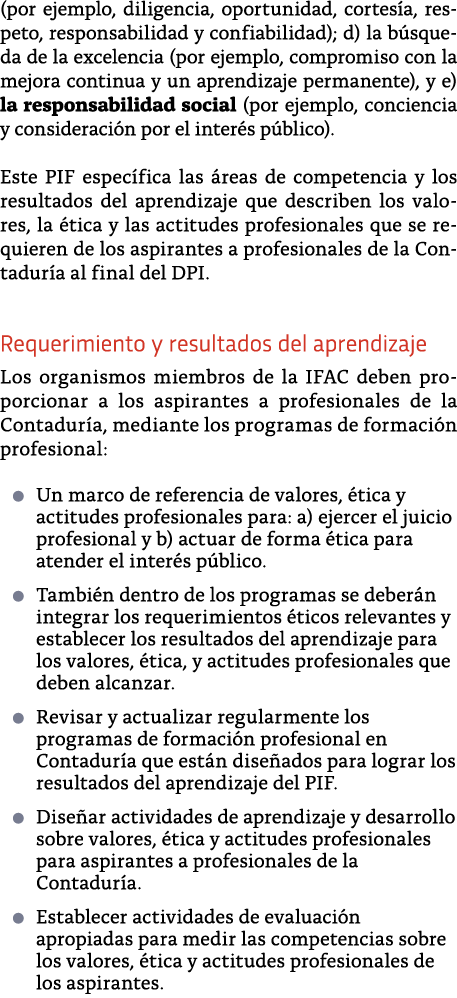 (por ejemplo, diligencia, oportunidad, cortes a, respeto, responsabilidad y confiabilidad); d) la b squeda de la exce   