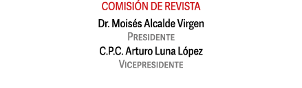 comisi n de revista Dr  Mois s Alcalde Virgen Presidente C P C  Arturo Luna L pez Vicepresidente 