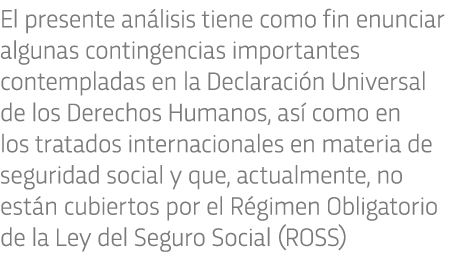 El presente an lisis tiene como fin enunciar algunas contingencias importantes contempladas en la Declaraci n Univers   